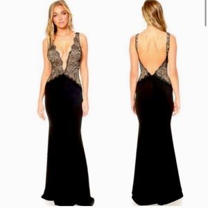 Revolve Katie May Temptress
Deep V Illusion Lace Gown Dress XL